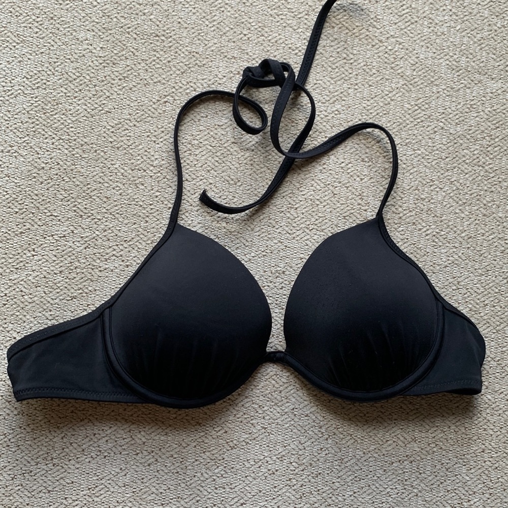 Black bikini swim top 34C